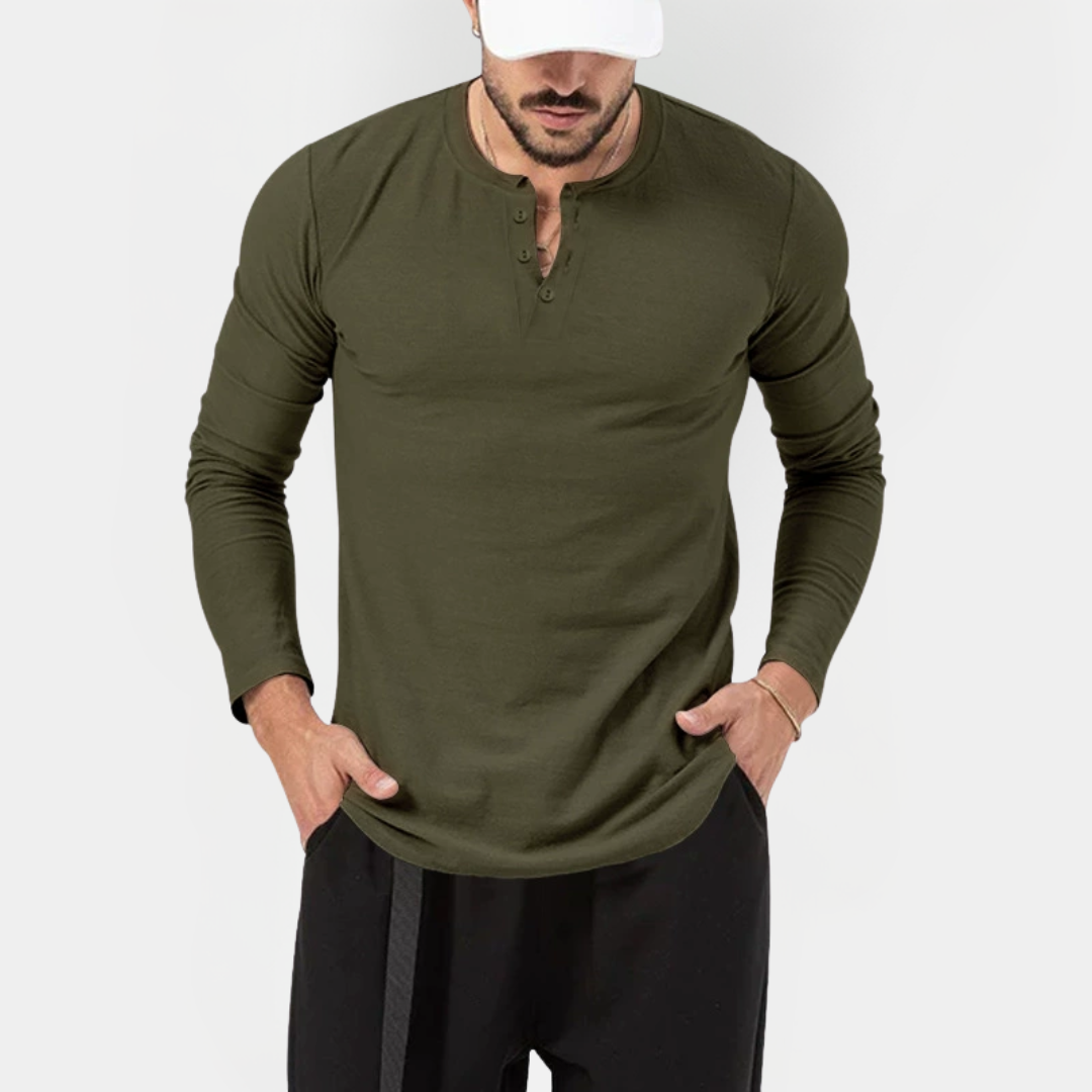 Declan | Classic Long Sleeve Henley Shirt