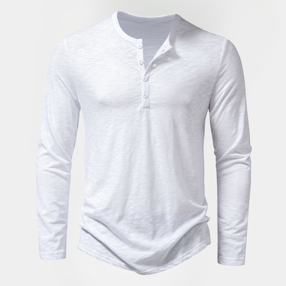 Wesley | Cotton Long Sleeve Henley Shirt