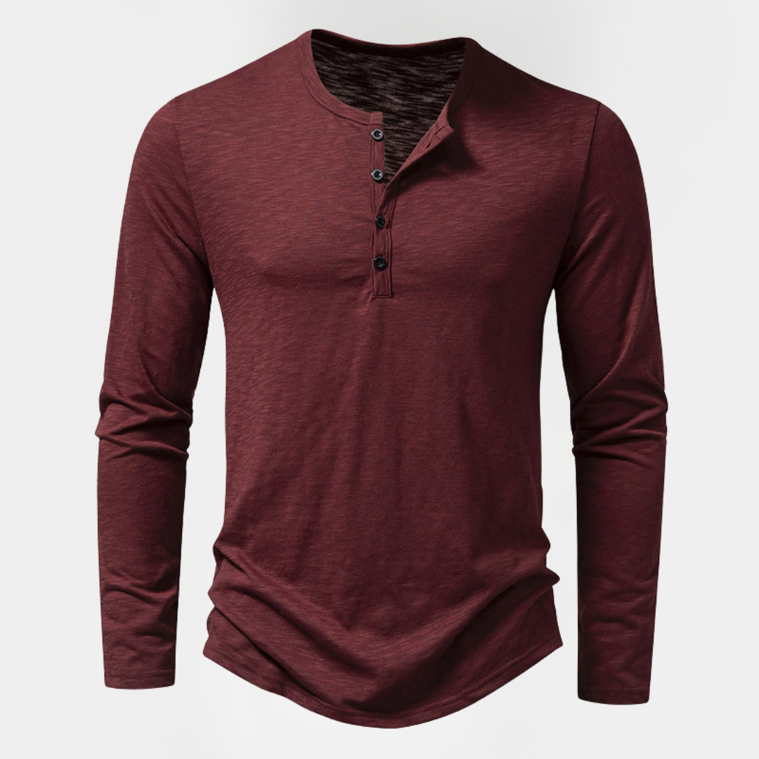 Wesley | Cotton Long Sleeve Henley Shirt